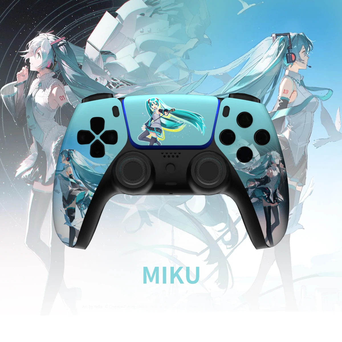 Hatsune Angel replacement front cover touchpad compatible with all PS5 controller versions - controller not included