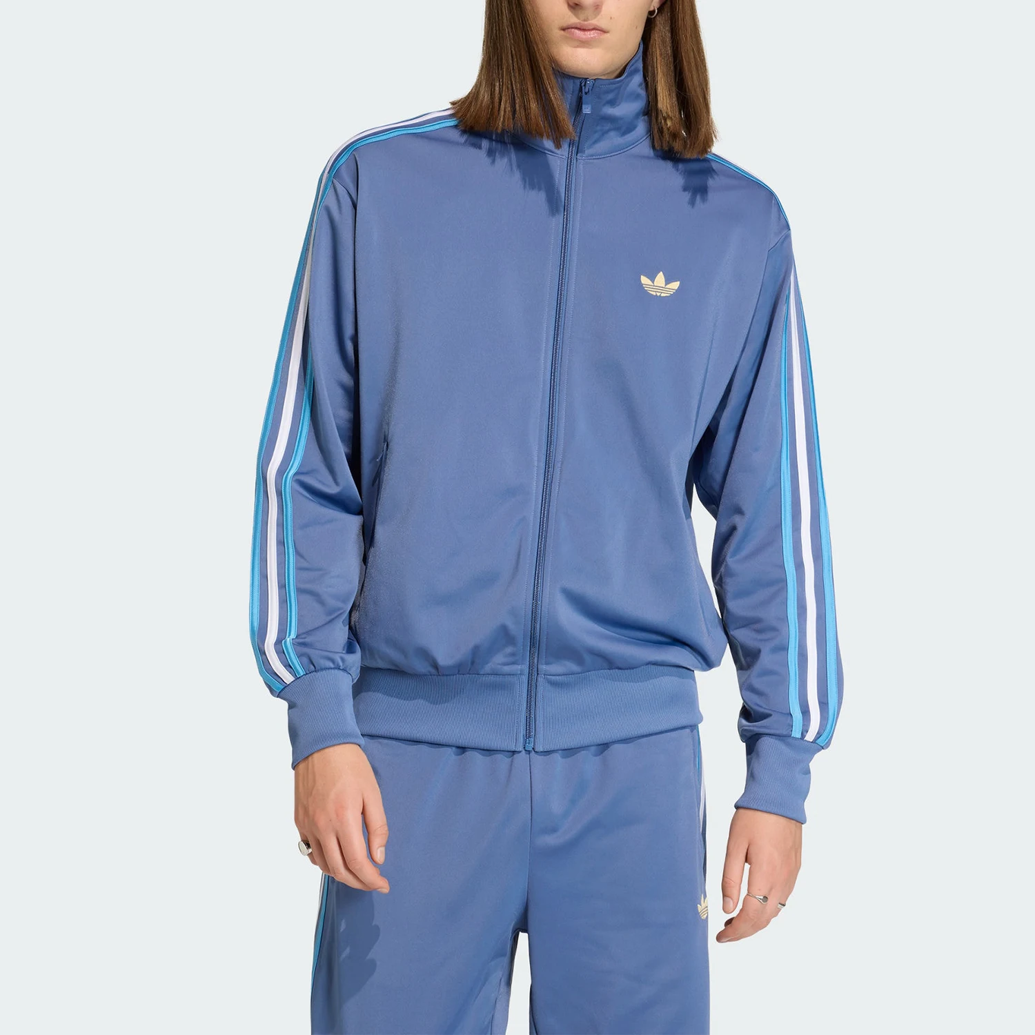 Adidas genuine clover men's loose retro stand up collar jacket KD3843