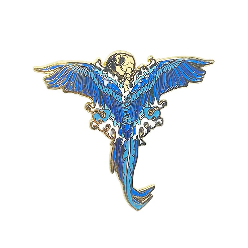 Customize beautiful blue colour cool funny animal flyer lapel pin Wholesale Manufacturer hard enamel zinc alloy Brooch For Gift