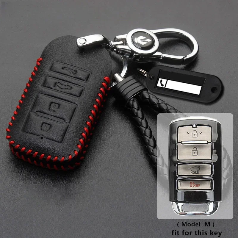 

Leather Car Key Case For Kia K7 Cadenza K9 K-04 Sorento K900 Remote Cover Shell Keychain Ring Holder Fob Interior Accessories