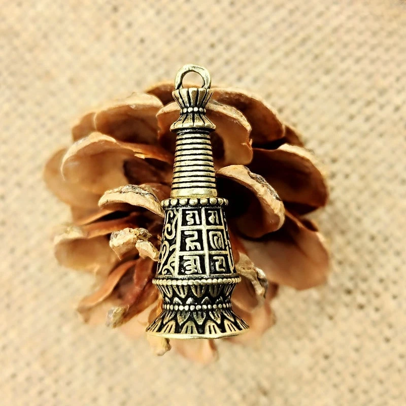 Brass Retro Gawu Box Bodhi Tower Pendant Pendant