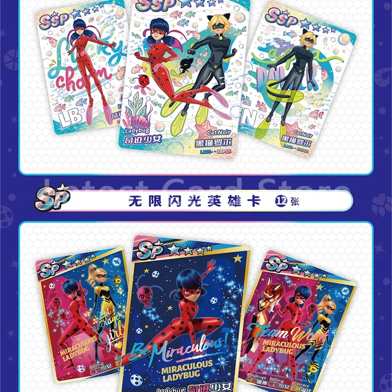 New Genuine Miraculous Ladybug Miracle Collection Edition Card Box Cartoon Figure Super Hero Rare SSP TCP CP Cards Girl Toy Gift