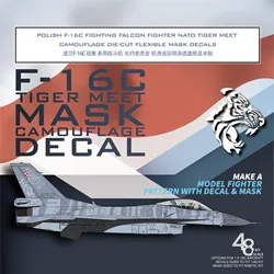 Galaxy D48034 Decals Polish F-16C Falcon Fighter NATO Tiger Meet Camouflage Die-cut Flexible Mask for 1/48 Scale Model K48076