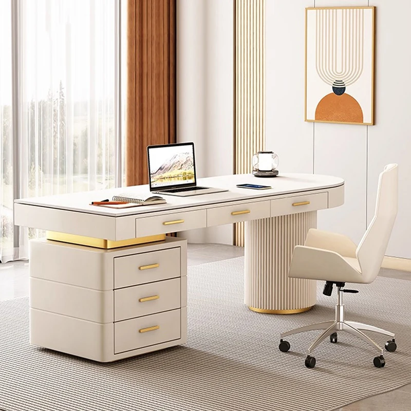 Meja Kantor Modern Kecil Putih Gaya Nordik Minimalis dengan Laci Penyimpanan Mesa Ordenador Furnitur Trendy
