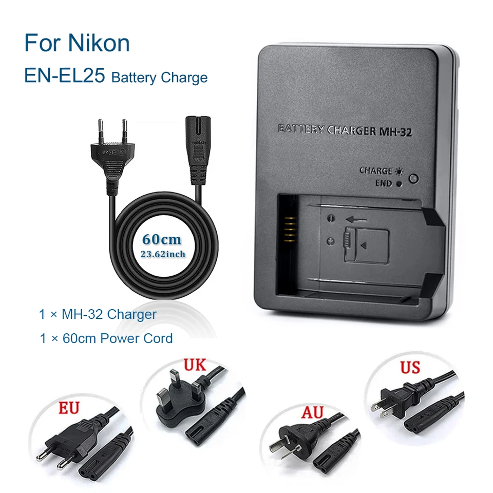 MH-32 MH32 バッテリー充電器 ニコン EN-EL25 ENEL25 EN25 バッテリー