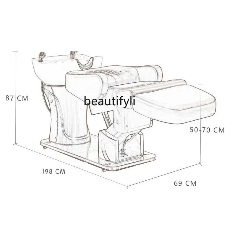 Кресло для шампуня для парикмахерской, вращающееся, сидячее, японское, полуполная лежачая кровать