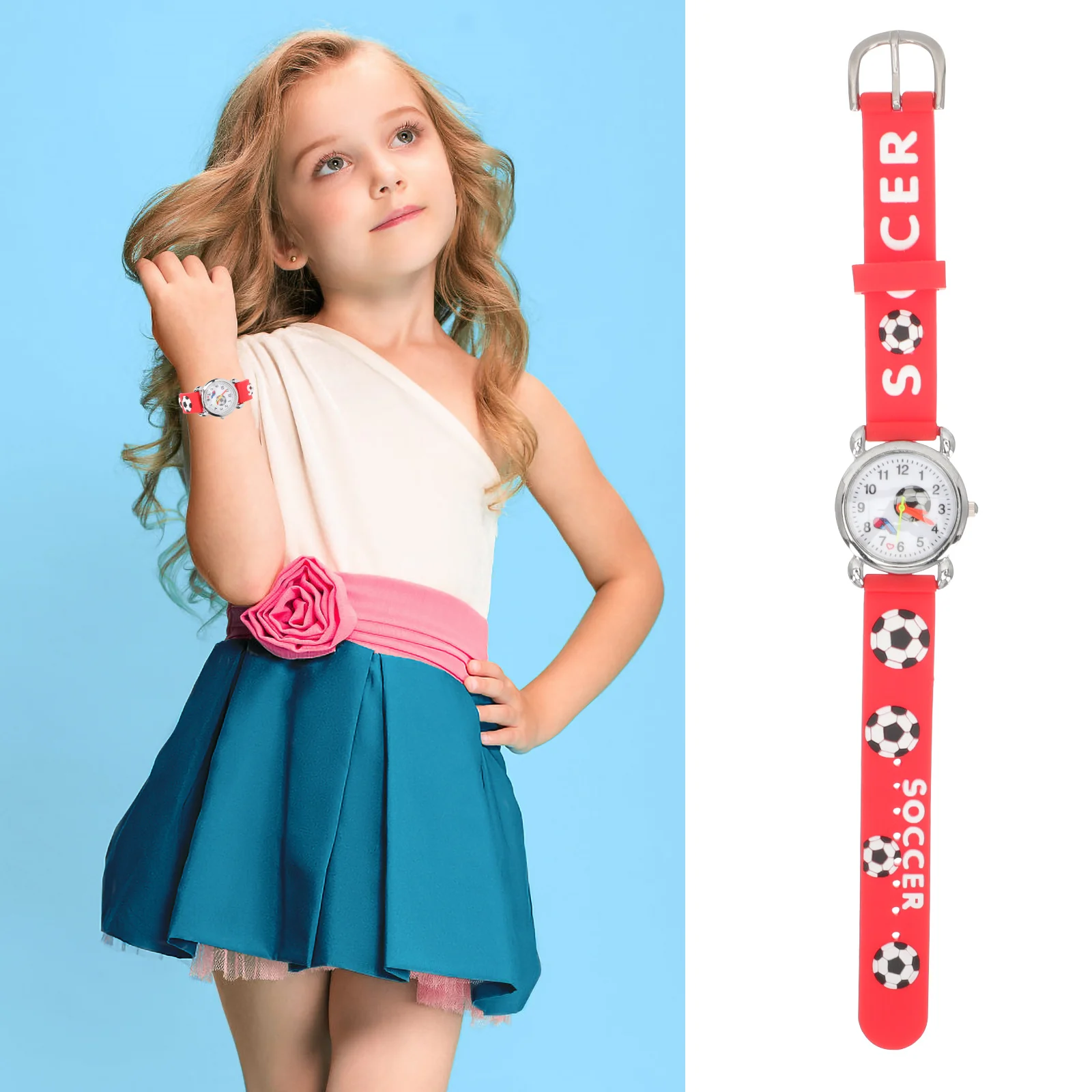 ساعة كرتونية بحزام مطاطي قابل للتعديل ومينا شفافة هدية عيد ميلاد للطلاب #3