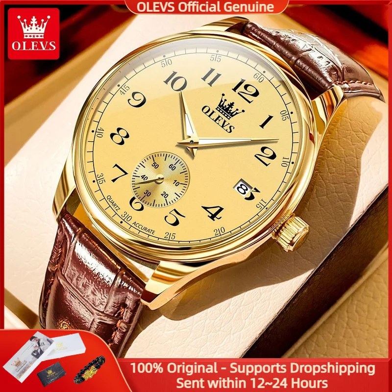 OLEVS Quartz Men's Watch Fashionable and Minimalist Business Waterproof Calendar Quartz Watch Luxury Brand Sports Men's Watch