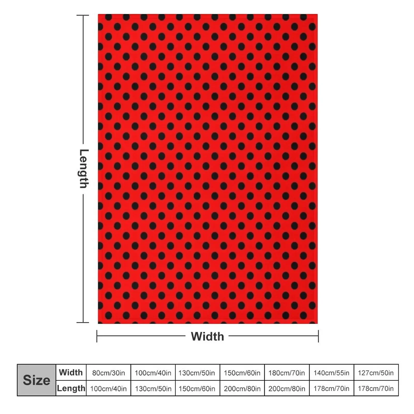 Black Polka Dots on Red Background Throw Blanket warm for winter for winter Quilt Moving Blankets