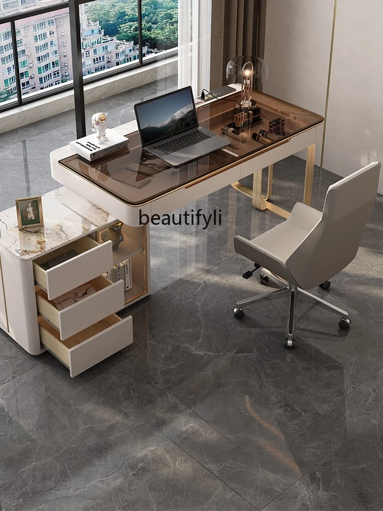 Light Luxury Stone Plate Desk Makeup Integrated Modern Simple High-Grade Dressing Table Computer Desk