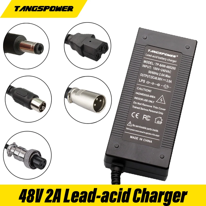 48V 2A Smart Lead-Acid Battery Charger for 57.6V Lead Acid Battery Pack High Quality Charger With DC5.5*2.1MM/IEC/GX16 Connector