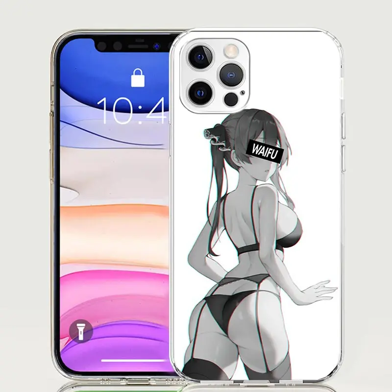 Sugoi Senpai Anime Waifu Sexy Girl For iPhone 16 15 14 13 12 11 Pro Max Phone Case X XS XR 7 Plus Print 8 SE Apple Fundas Cover 