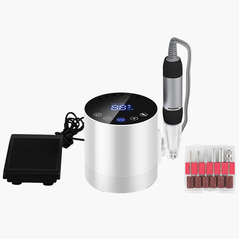 Taladro de uñas profesional de 35000 RPM, lima de uñas eléctrica para manicura y pedicura con pantalla táctil LCD, poco ruido y alta velocidad