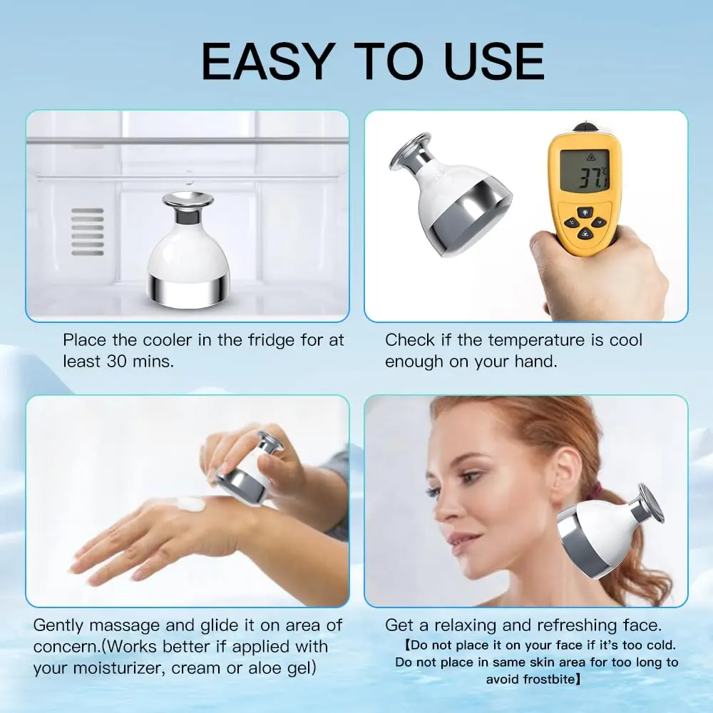 Rolo de gelo crioterapia para rugas faciais, massageador, martelo de compressa de gelo, ferramenta de cuidados com a pele
