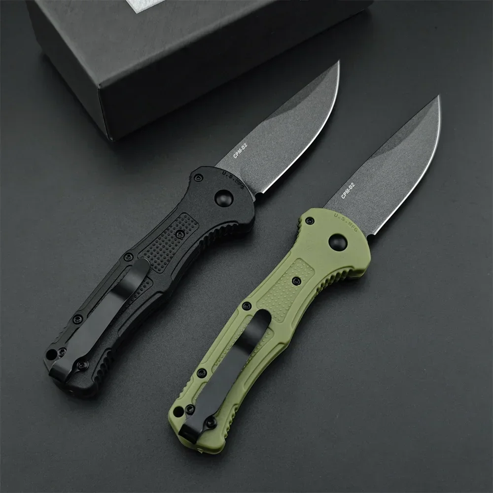 Outdoor BM 9070 Claymore Folding Knife D2 Blade Nylon Fiber Handle Camping Tactical Knives Hunting Survival Pocket EDC Tool