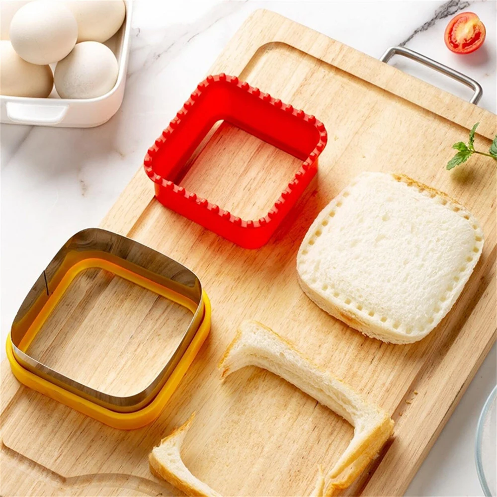 Sandwich Cutter Square Round Shape Cute Mold Peanut Butter and Jelly Sandwiches Pie Cutter for Breakfast Bento Accessories