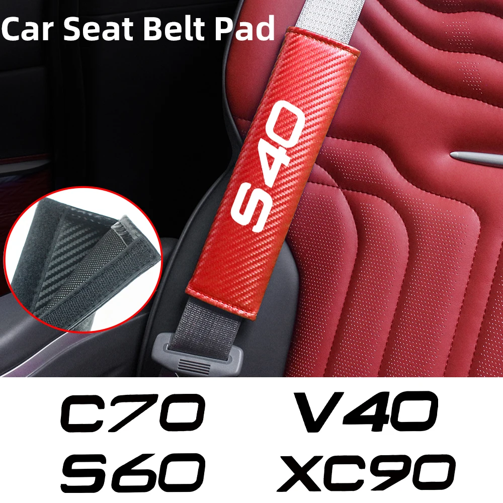 

Car Seatbelt Shoulder Carbon Fiber Protector Cover Safety Belt Pad For Volvo S40 S60 C30 RDESIGN V40 V50 V70 XC40 XC60 XC90 T6