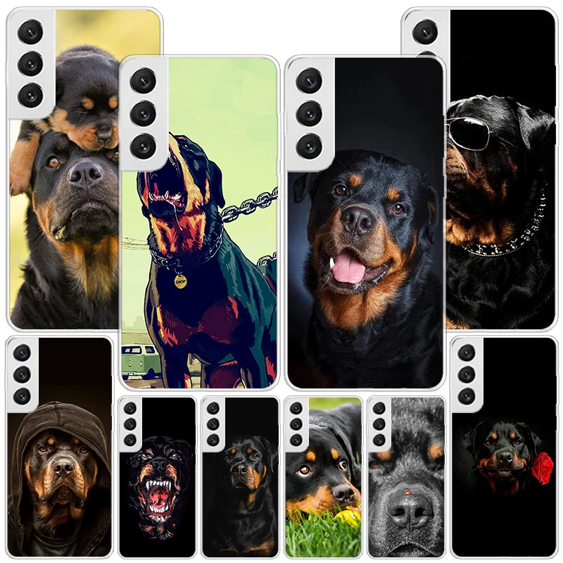 Rottweiler Dog Phnoe Case for Samsung Galaxy S23 S24 Ultra S22 Plus S21 S20 FE S10E S10 S9 S8 + Unique Cover Coque