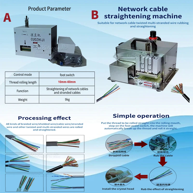 LY Network Cable Straightening Machine Customized Pair Stranded Wire Breaking and Rolling Machine Multi-core Wire Straightening