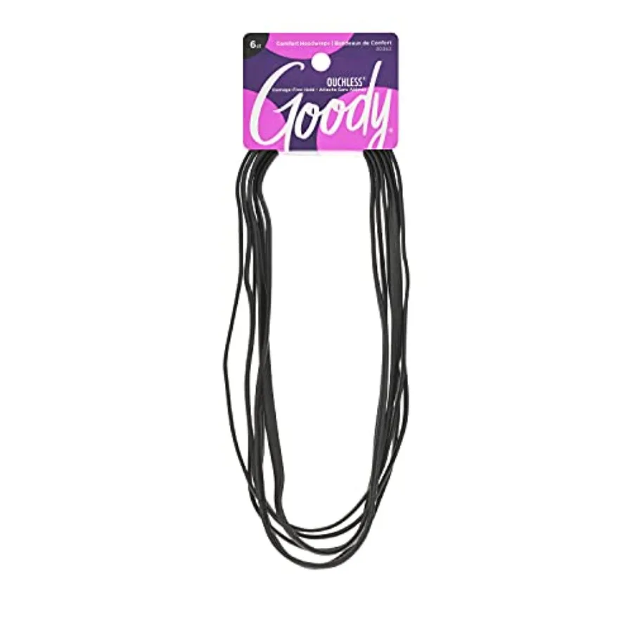 

GOODY Women's Ouchless Thin Hair Flat Narrow Headwrap, Black
