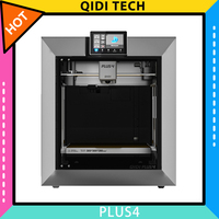 QIDI TECH PLUS4 3D Printer, 600mm/S, 370℃ High-temp Printing,65℃ Active Heated Chamber, 5in Touchscreen, 1080P Camera, Multi-metal Composite Nozzle, Dual-layer Insulation, Supports Multi-color System, Remote Control, Klipper V0.12.0, 305*305*280mm