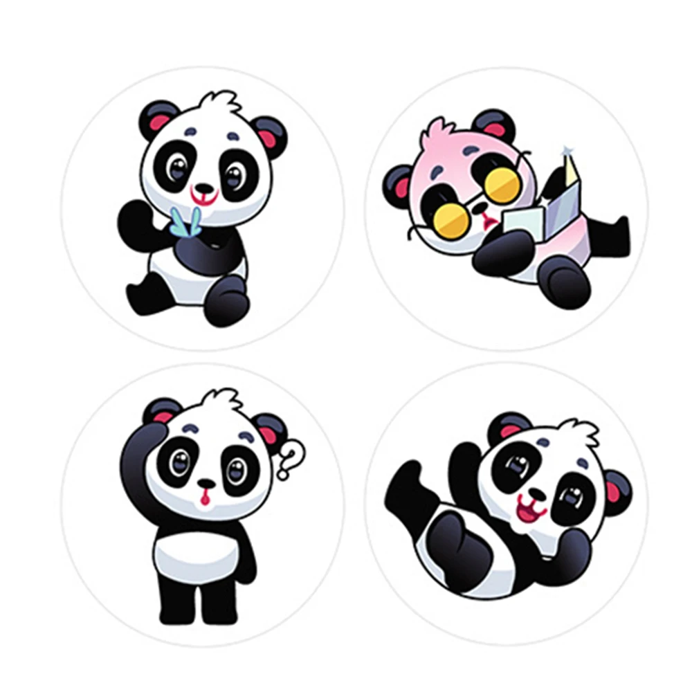 100-500pcs Cute Panda Animals Stickers for Kids School Encouragement Students Games Toy Reward Labels Stationery Stickers