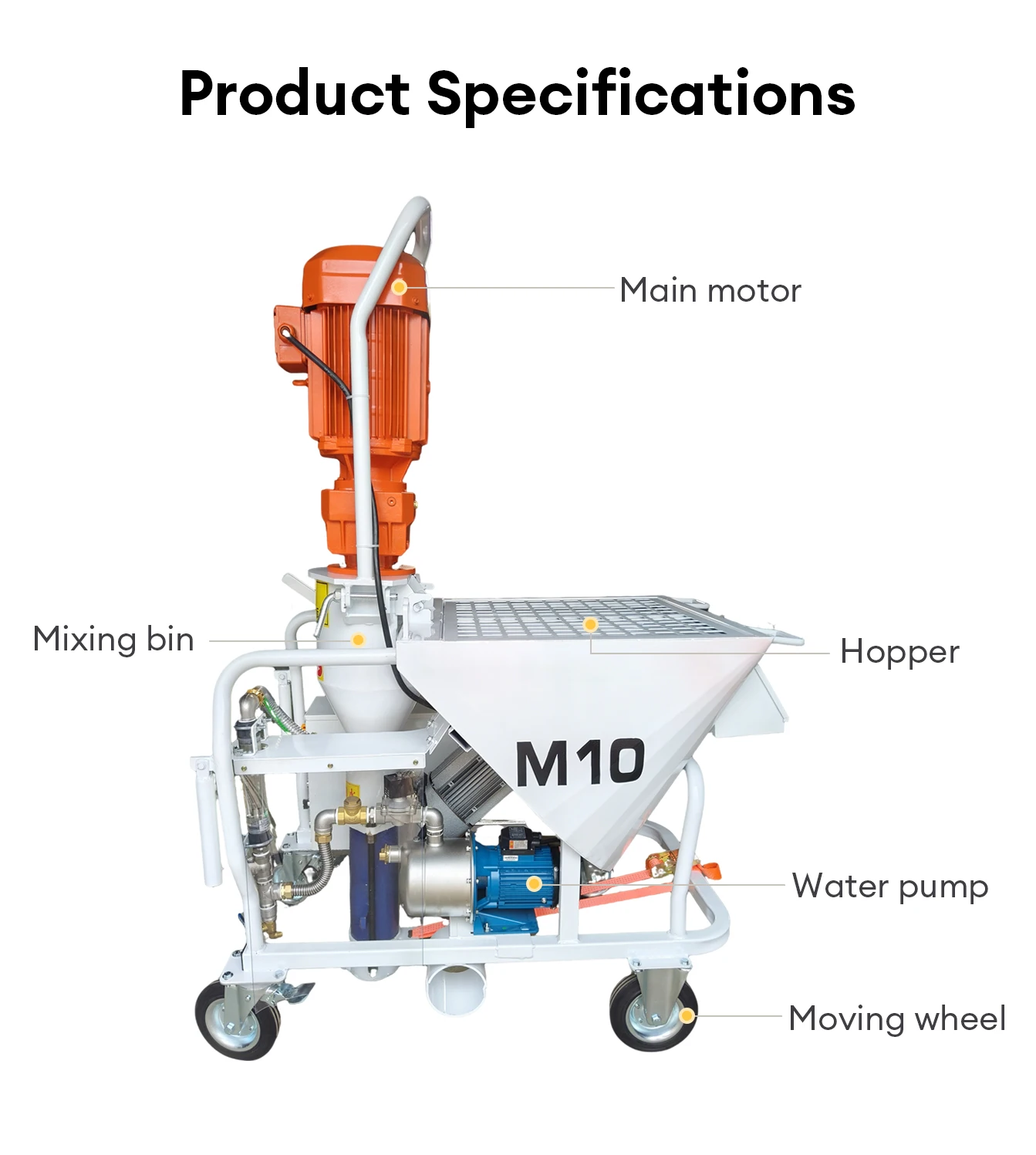 M10 Gypsum Self-Leveling Concrete Pump Customizable Automatic Floor Leveling Equipment for Global Export