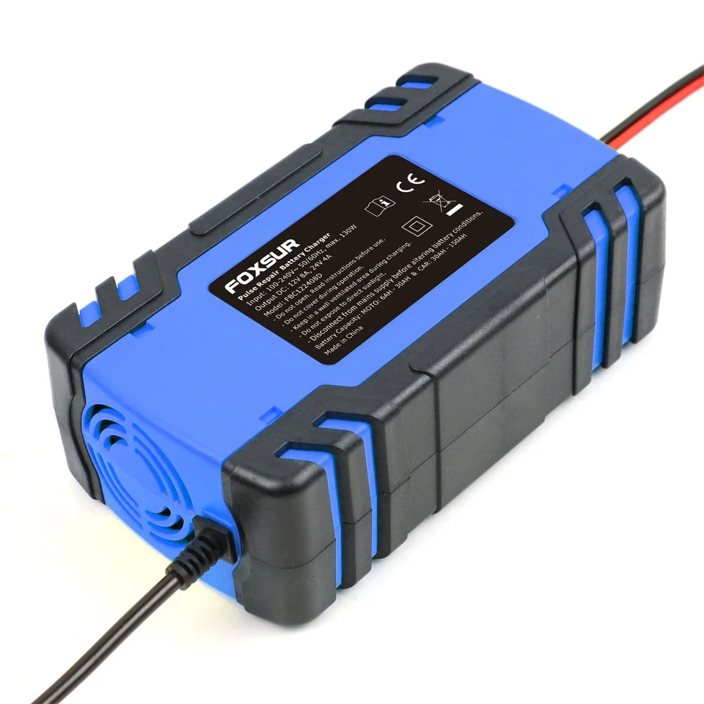 12V 24V Fully-Automatic Smart Battery Charger 10-Amp Lead Acid Batteries General Charger For Motorcycles Repair Charger