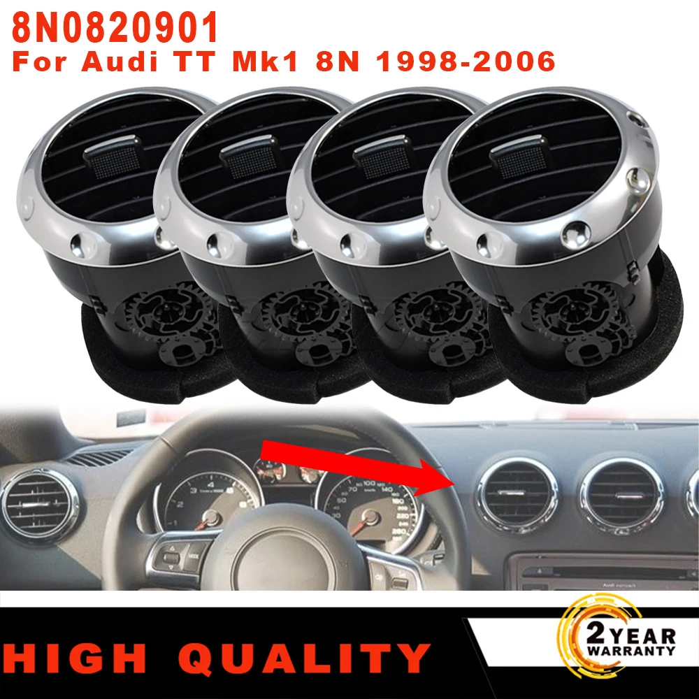 

New 8N0820901 A/B/C/D Front Dashboard Air Vent Surround Alloy AC Heating Grille Diffuser Center Panel For Audi TT Mk1 8N 98-06