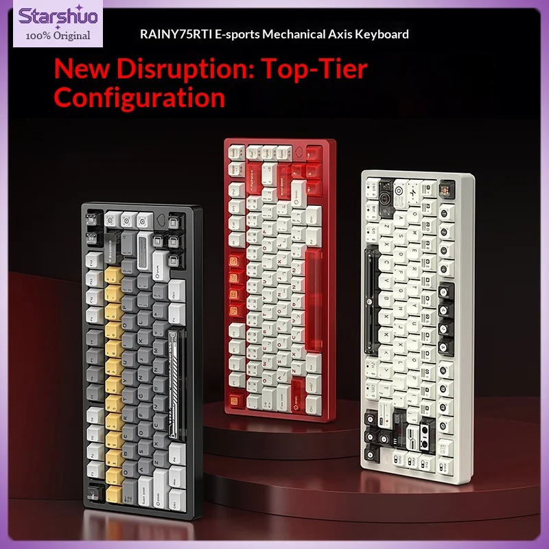 

Механическая клавиатура WOB Rainy75RT из алюминиевого сплава с магнитными переключателями, лимитированная серия Maple Mist Red для Valorant