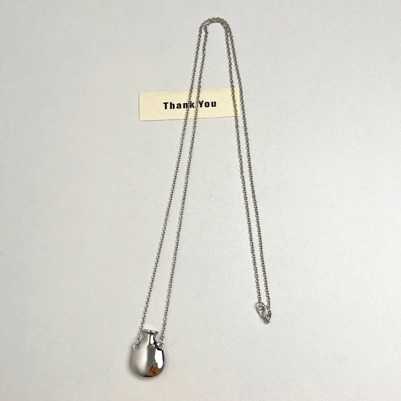 Simple Novelty Metal Small Vase Pendant Necklace Women's Sweet Cool Chili Style Long Stacked Jumper Chain Jewellery Accessories image 6