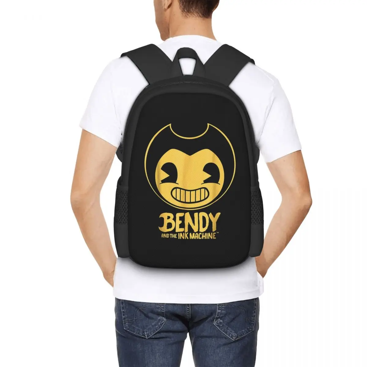 Bendy-Ink-Machine Student Backpack School Bag Hiking Travel Daypack for Men Women Fashion Bookbag Shoulder Bags