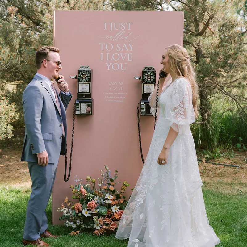 Custom voicemail, phone booth, wedding audio, guest booking video, and leave a message