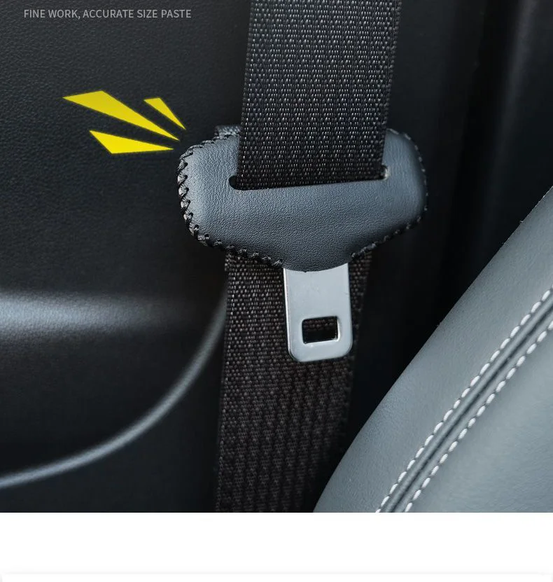 PU Leder Auto Sitz Gürtel Schnalle Clip Protector Anti-Scratch Sicherheitsgurt Abdeckung Polsterung Innen Taste Fall Sicherheit Auto Zubehör – Detail 6