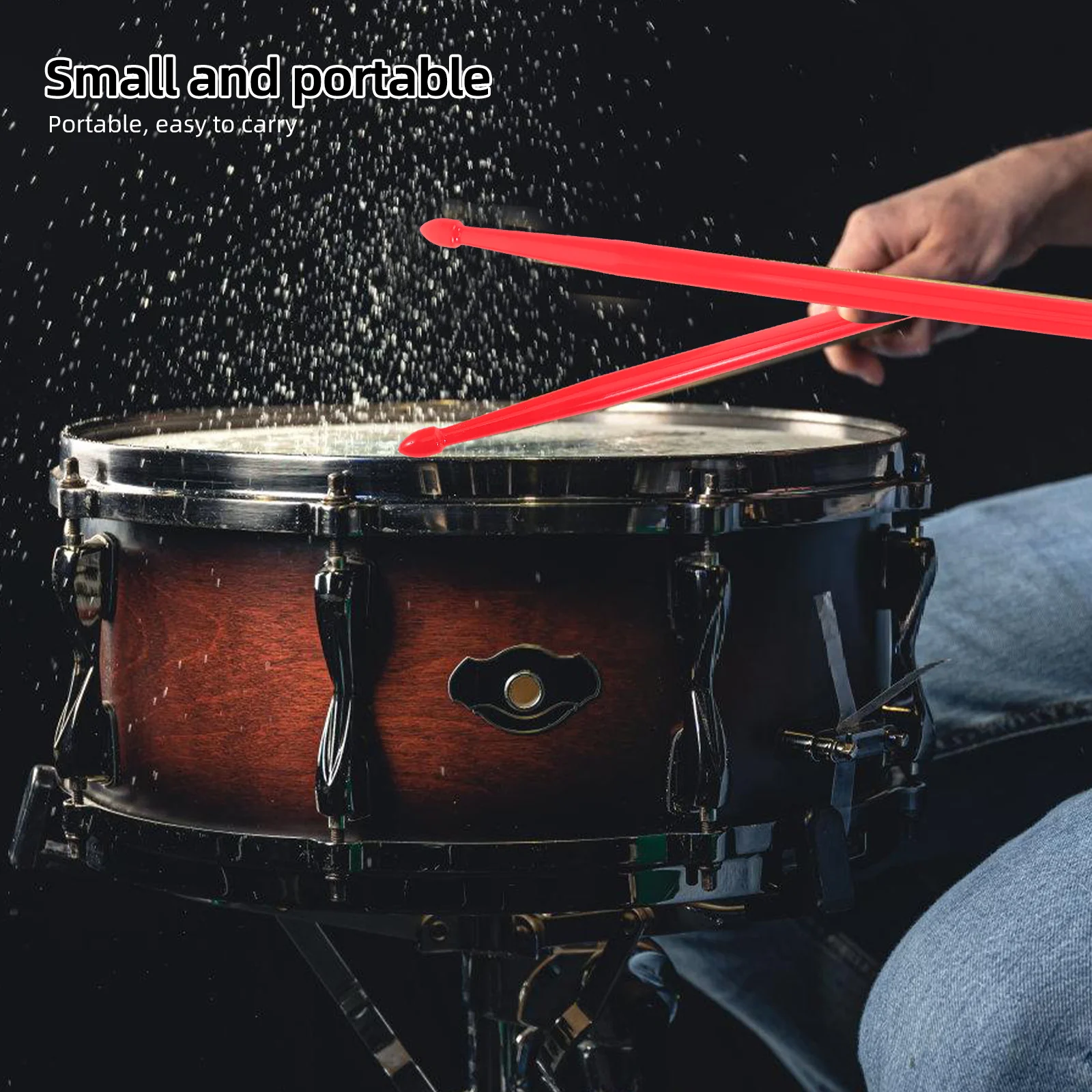 

1 Pair Drumsticks Nylon Sticks For Drum Lightweight Durable Universal Fit All Drums Professional Use Red Instrument Accessory