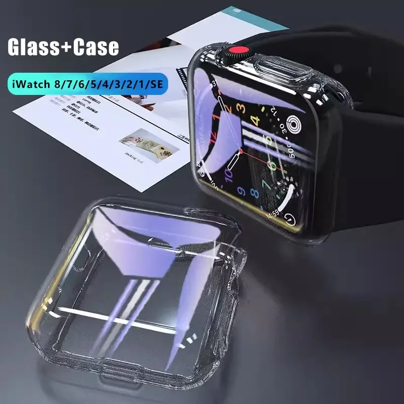 Screen Protector Case For Apple Watch 45mm 41mm 44MM 40MM 42mm 38MM Full TPU bumper Cover Accessories iWatch 9 8 7 SE 6 5 4 3