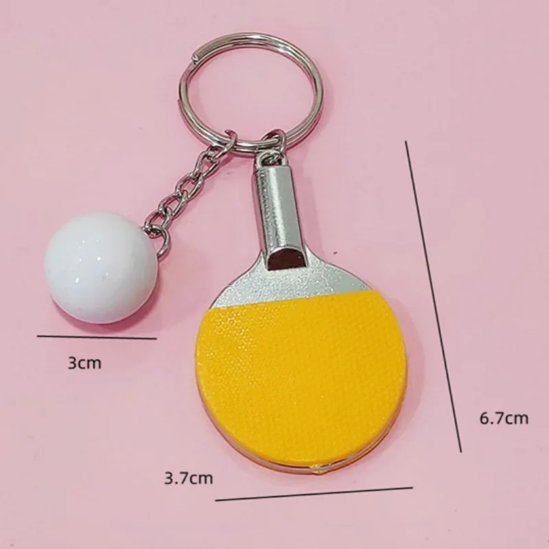 Neue Simulation Tischtennis Schlüsselanhänger, Mini Schlüsselanhänger mit Tischtennisschläger Sport Schlüsselanhänger für Taschen Rucksack Anhänger Geschenk – Detail 3