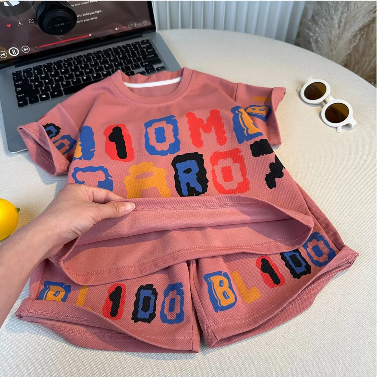 

Fashion Sports Casual Sets Clothes Children's Clothing New Children's Short-sleeved Suit Girls Boys T-shirt Summer Baby