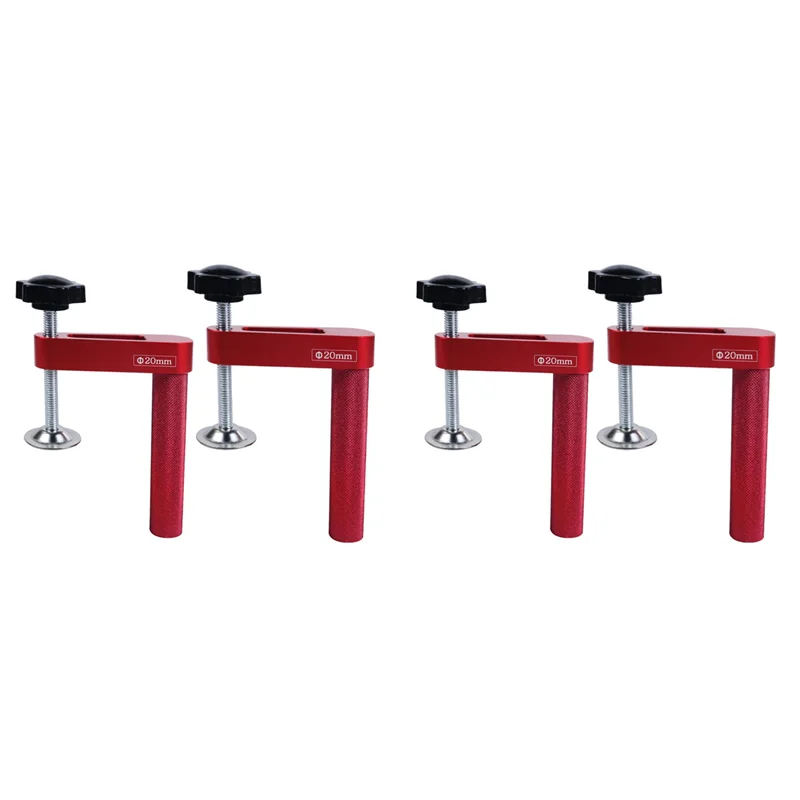 

A04G-4Pcs Зажим для отверстий для собаки Деревообрабатывающий зажим для стойки для собаки Зажим для собаки из алюминиевого сплава Настольный фиксированный зажим - удерживающие зажимы 20 мм