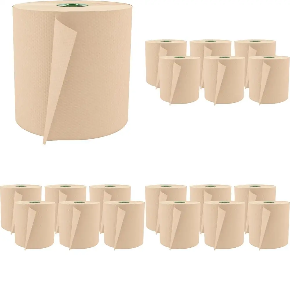 

Переработанные однослойные компостируемые рулоны бумажных полотенец, 775 футов/рулон, высокая впитываемость, 6 рулонов в упаковке, натуральный коричневый цвет