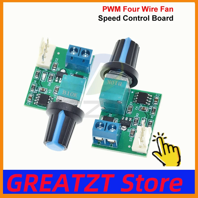 DC12V Fan Governor PWM Speed Controller With Switch Single Channel 4 Pin Low Power Mute For Computer Case Fans