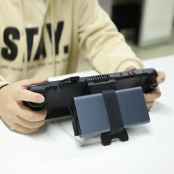 Gamepad Stand Holder for Steam-Deck Game Console Cradle Foldable Bracket with Power Bank Clip Clamp Gaming Accessories F19E