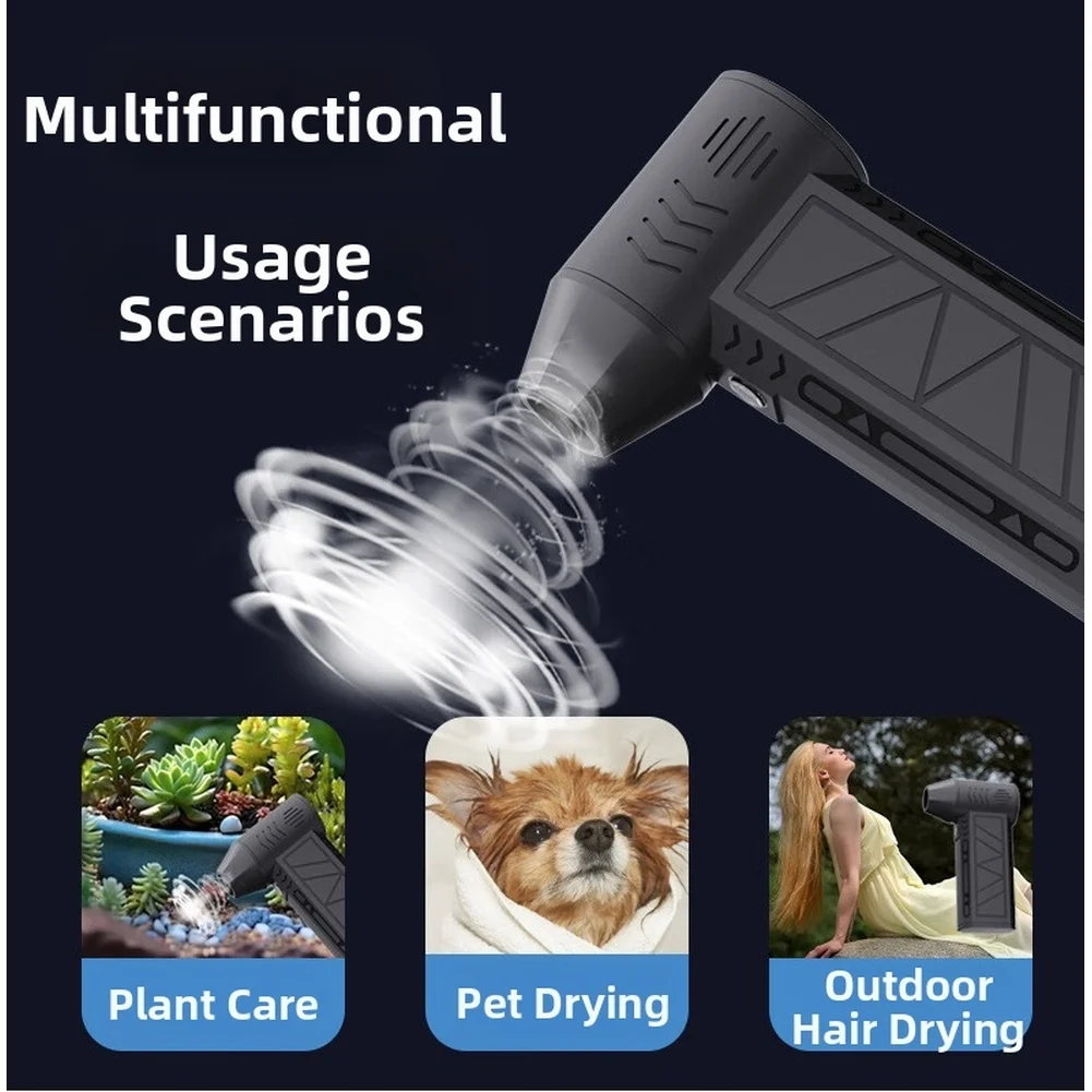 1 PC Nieuwe Fan Sterke Draagbare Power Handheld DustStorm Bron Turbo Jetfan LED Borstelloze Fan Vacuüm Dust Cleaner Blower