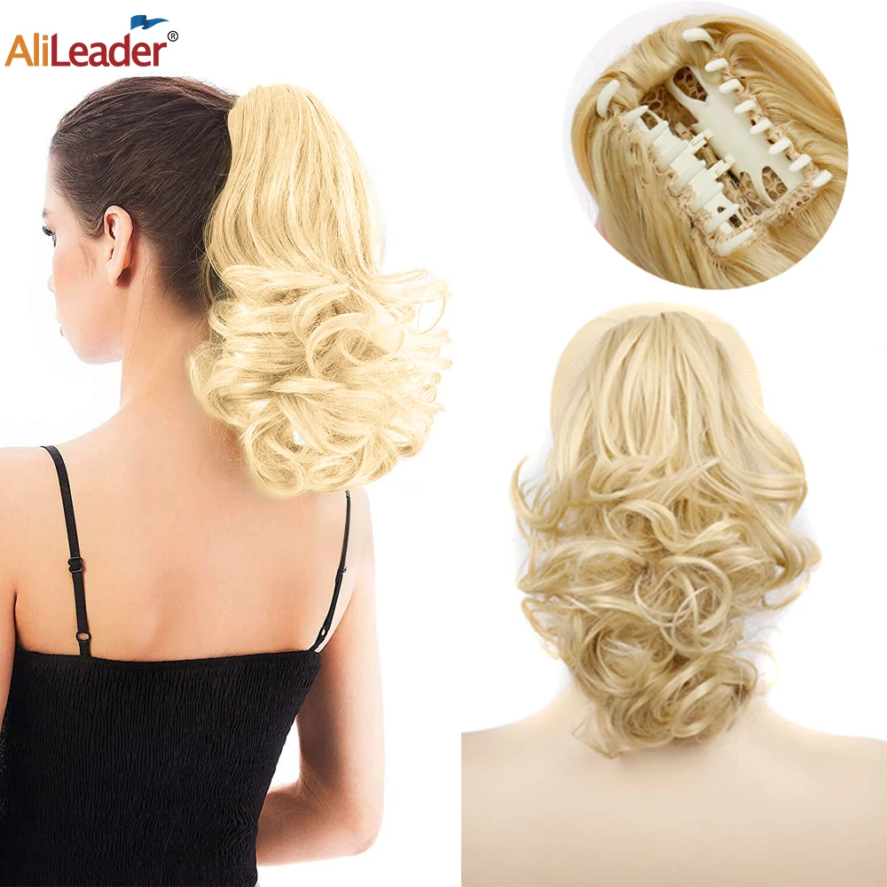 

Updo Short Curly Synthetic Ponytail Clip Claw Extensions Jaw Clip Gorgeous Wavy Ponytail Hairstyle Clip Grab Wavy Pony Tail