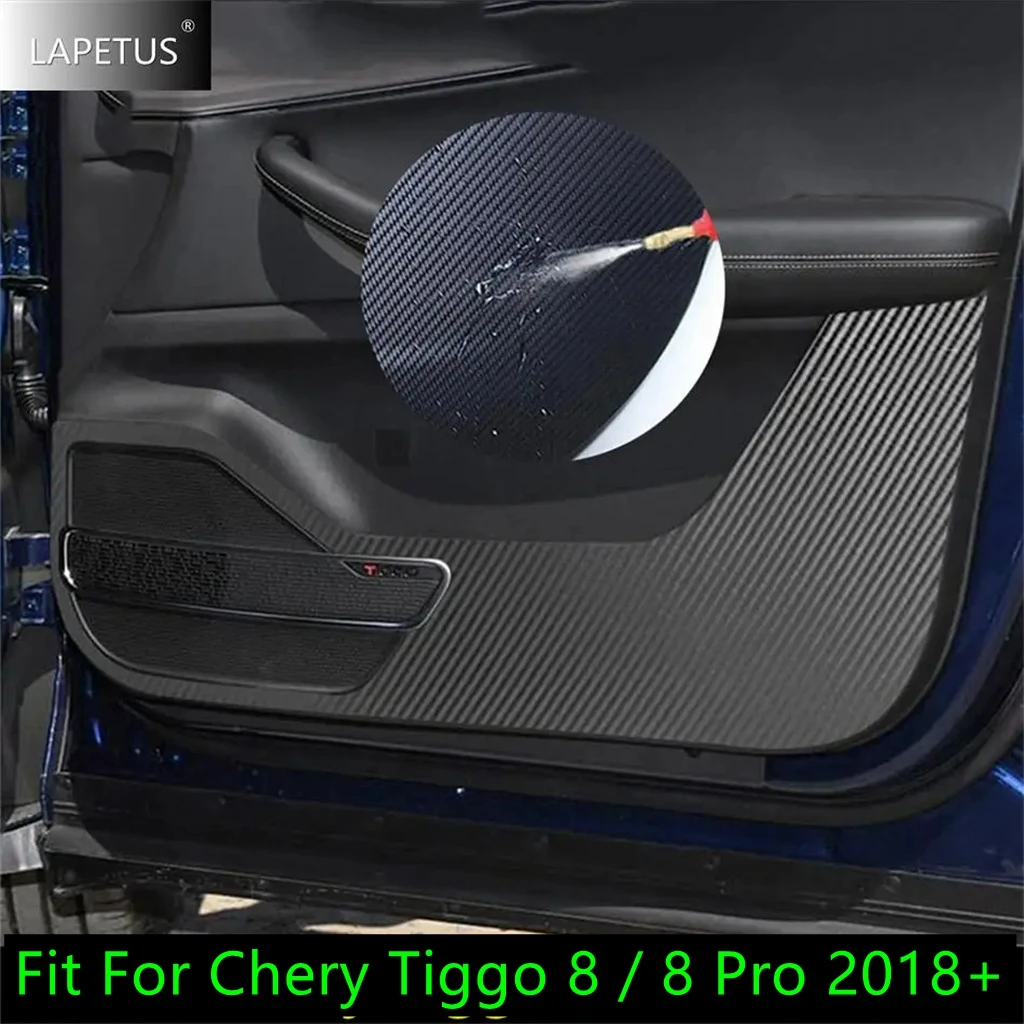 Accessories Car Inner Side Door Anti Kick Film Carbon Fiber Look Stickers Protection Decor For Chery Tiggo 8 / 8 Pro 2018 - 2022