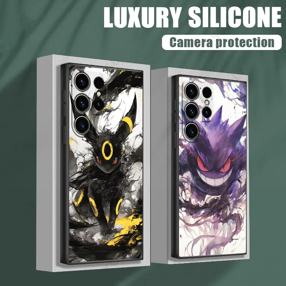 

S25 Ultra Case For Samsung Galaxy S25 S24 S23 S20 S21 FE S22 Ultra S10 Plus S24FE Soft Phone Cover Pokemons Umbreon Gengar Draw