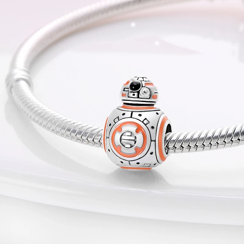 ديزني ستار Warsries بلاتا دي لي 925 الفضة ماندالوريان خوذة سحر الخرز صالح الأصلي سوار قلادة دلاية مجوهرات هدية