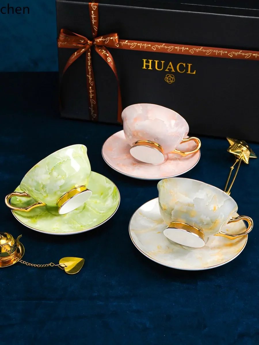 coffee cup set - stylish ceramic mug and saucer for women