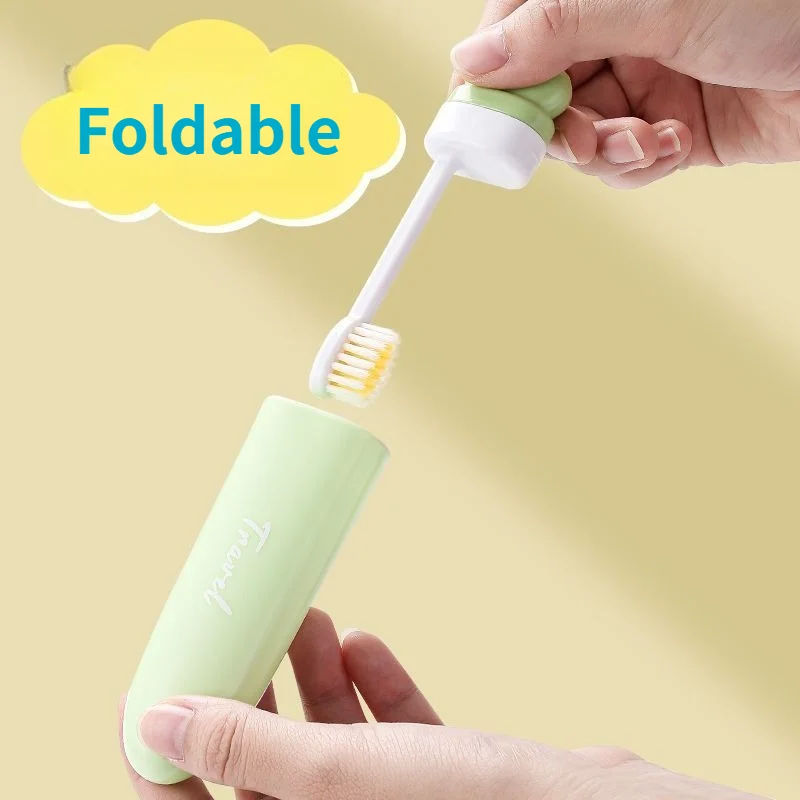1PS Travel Folding Toothbrush Portable Independent Installation Multi-functional Replaceable Soft Fur Adult Child Toothbrush Set