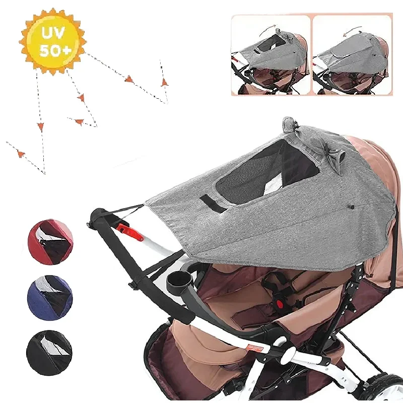 

Baby Stroller Sun Cover Sun Shade, Awning Sun Protection Canopy Pushchair Buggy Hood Cover, Pram Sun-proof Rain Cover UV Proof